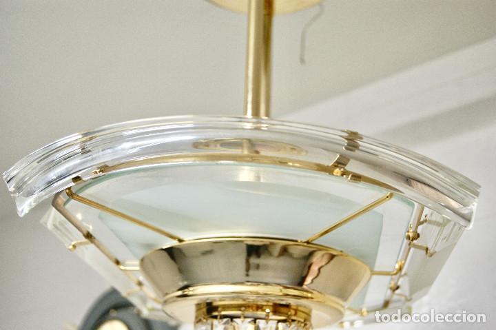 Vintage: lampara de techo dorada y cristal - Foto 15