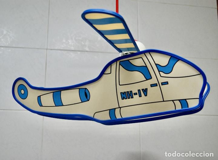 Vintage: lampara de techo helic&oacute;ptero blanco, azul y rojo - Foto 1