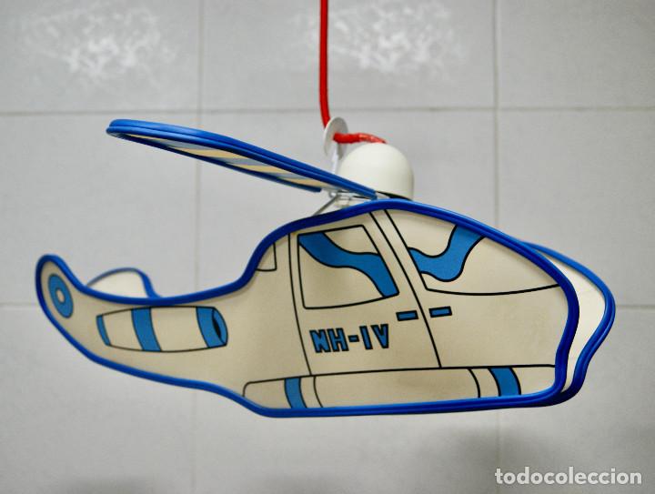 Vintage: lampara de techo helic&oacute;ptero blanco, azul y rojo - Foto 2