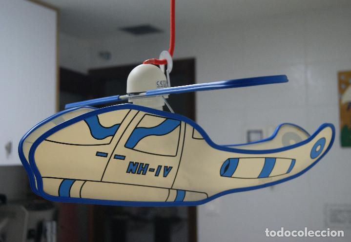 Vintage: lampara de techo helic&oacute;ptero blanco, azul y rojo - Foto 4