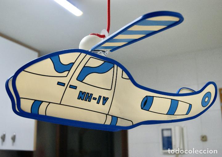 Vintage: lampara de techo helic&oacute;ptero blanco, azul y rojo - Foto 6