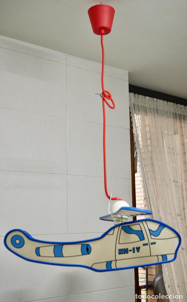 Vintage: lampara de techo helic&oacute;ptero blanco, azul y rojo - Foto 16