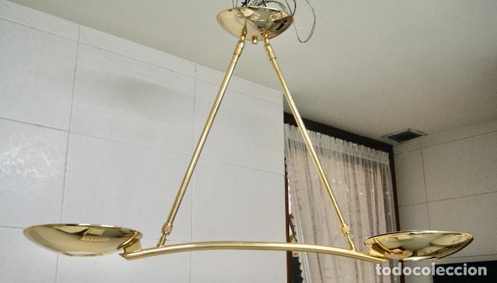 Vintage: lampara de techo dorado y cristal - Foto 2
