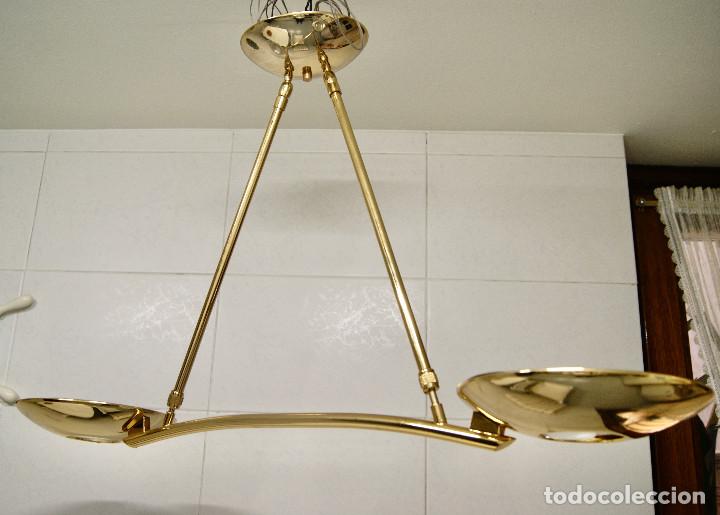 Vintage: lampara de techo dorado y cristal - Foto 3