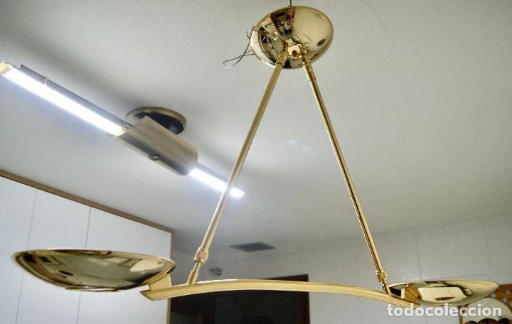 Vintage: lampara de techo dorado y cristal - Foto 4