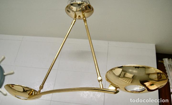 Vintage: lampara de techo dorado y cristal - Foto 5