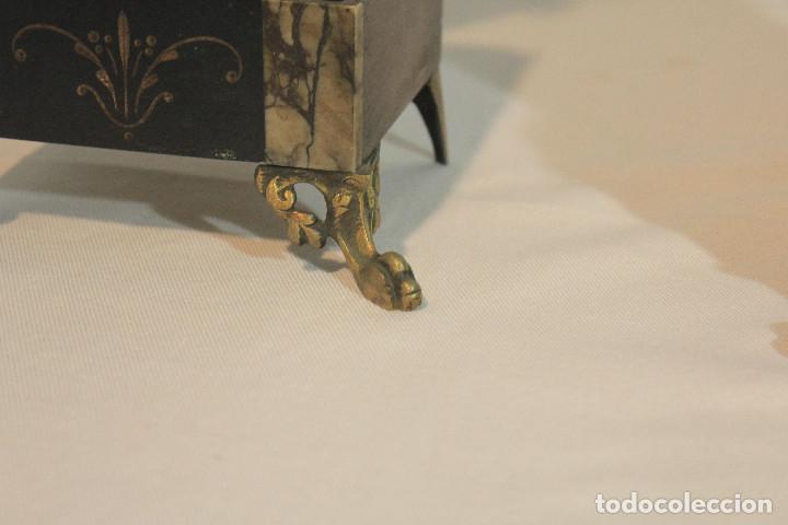 Vintage: PAREJA CANDELABROS BRONCE MARMOL 4 PIES - Foto 7