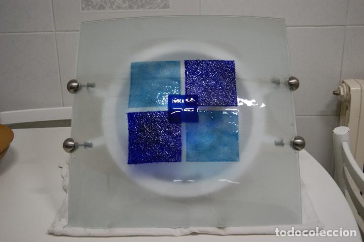 Vintage: aplique/plaf&oacute;n cristal y niquel - Foto 1