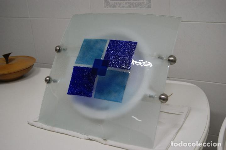 Vintage: aplique/plaf&oacute;n cristal y niquel - Foto 3