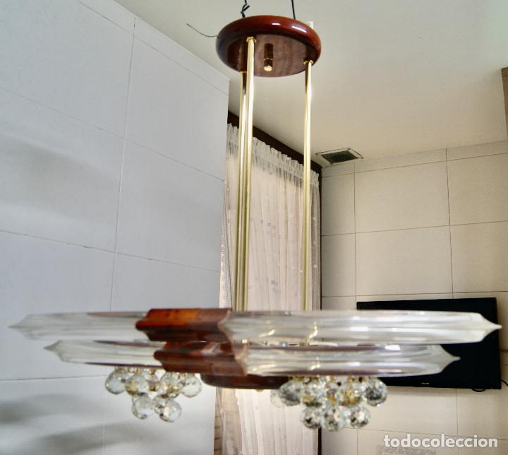 Vintage: lampara de techo ra&iacute;z, dorada, cristal - Foto 3