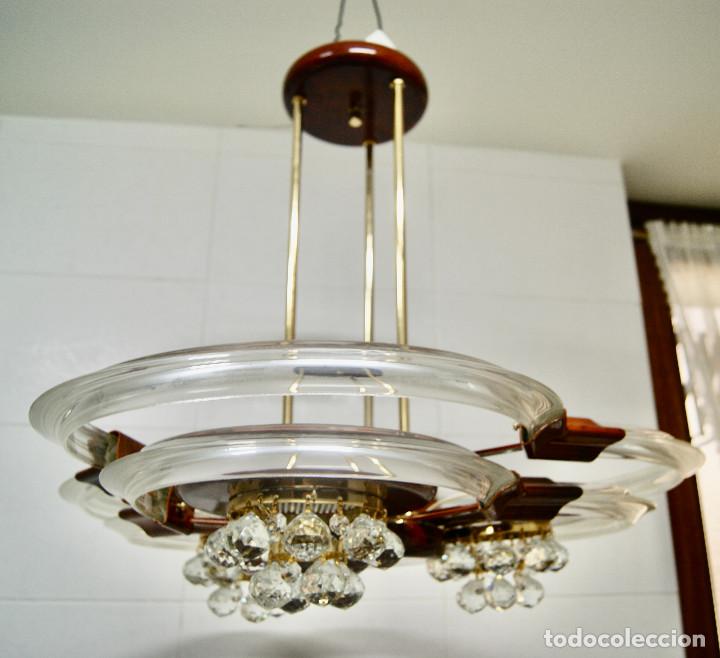 Vintage: lampara de techo ra&iacute;z, dorada, cristal - Foto 5