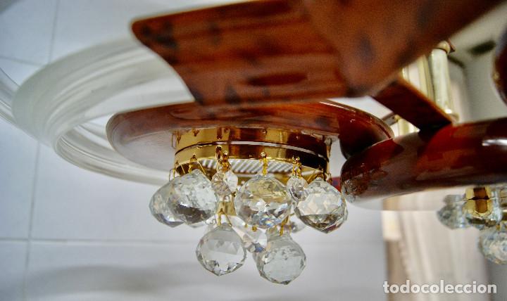 Vintage: lampara de techo ra&iacute;z, dorada, cristal - Foto 8