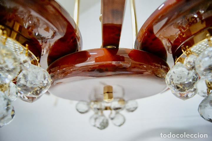Vintage: lampara de techo ra&iacute;z, dorada, cristal - Foto 11