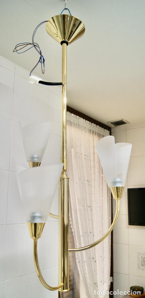 Vintage: lampara de techo, dorado y cristal - Foto 3