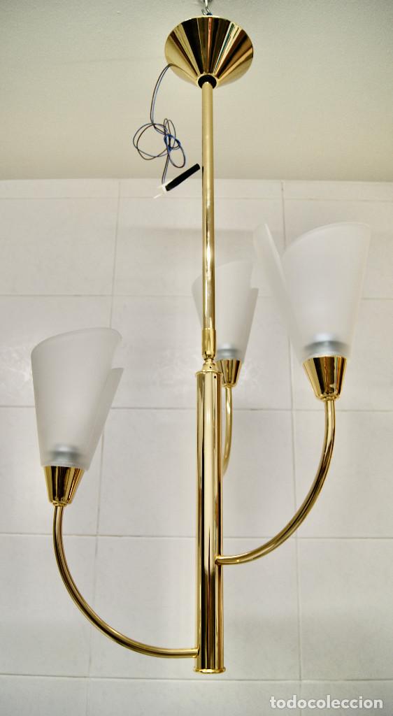 Vintage: lampara de techo, dorado y cristal - Foto 5