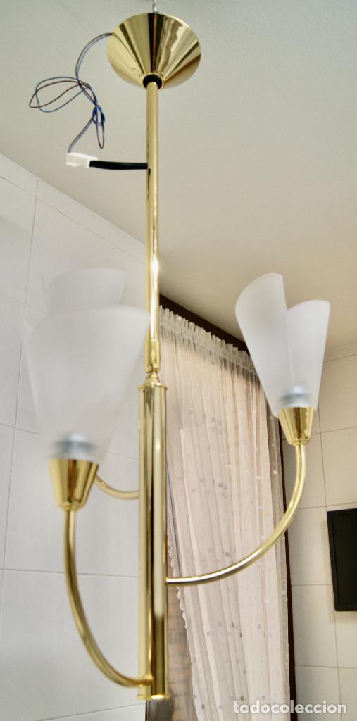 Vintage: lampara de techo, dorado y cristal - Foto 6