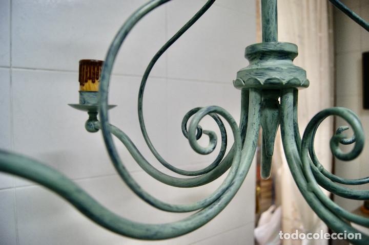 Vintage: lampara de techo verde con velas - Foto 10