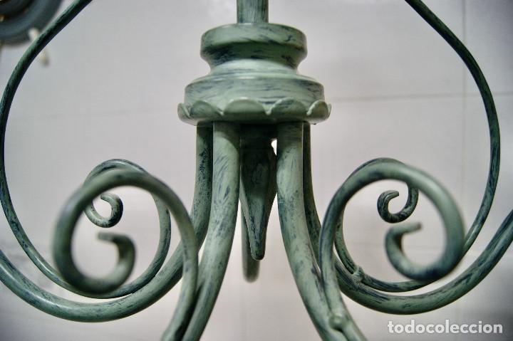 Vintage: lampara de techo verde con velas - Foto 13