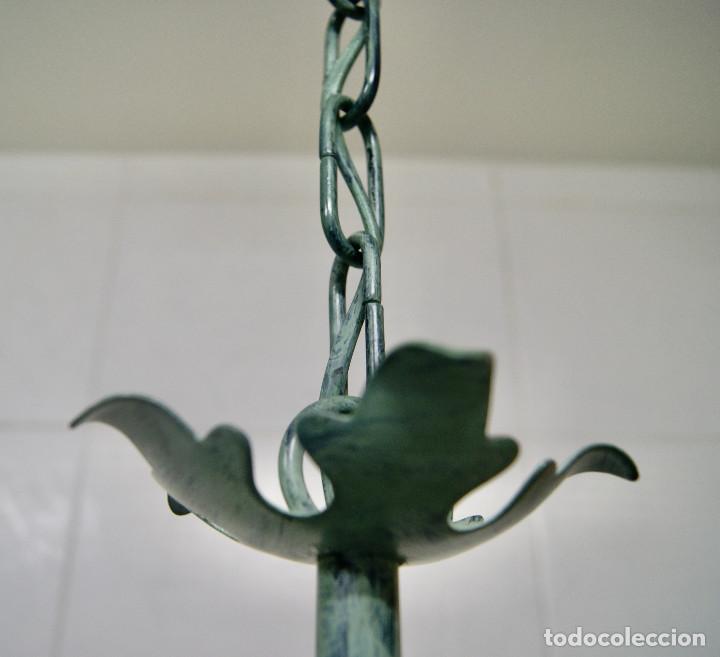 Vintage: lampara de techo verde con velas - Foto 17