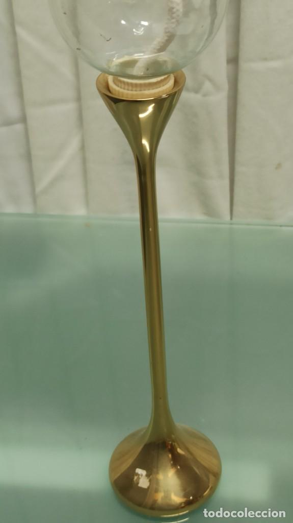 Vintage: CANDELABRO ACEITE BRONCE Y CRISTAL - Foto 3