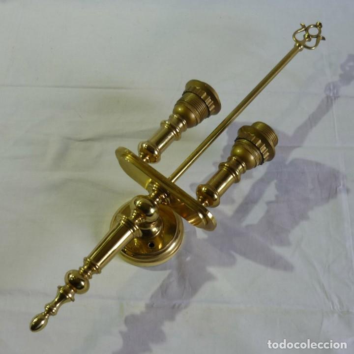 Vintage: Aplique de pared en bronce para dos bombillas - Foto 1