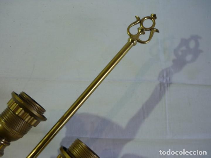 Vintage: Aplique de pared en bronce para dos bombillas - Foto 5