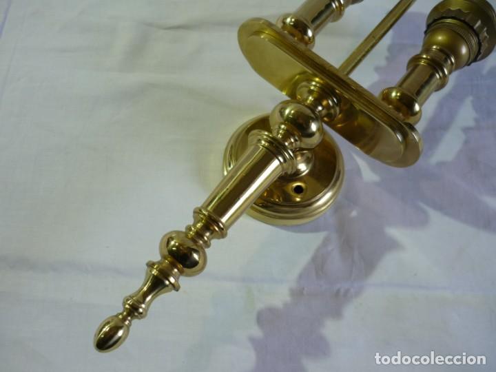 Vintage: Aplique de pared en bronce para dos bombillas - Foto 6