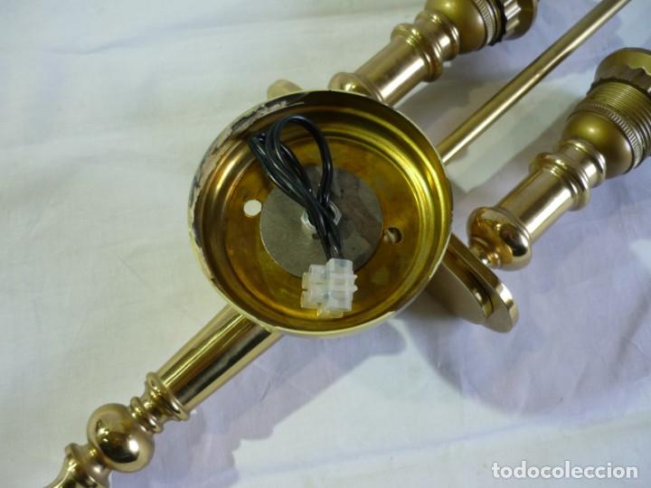 Vintage: Aplique de pared en bronce para dos bombillas - Foto 8