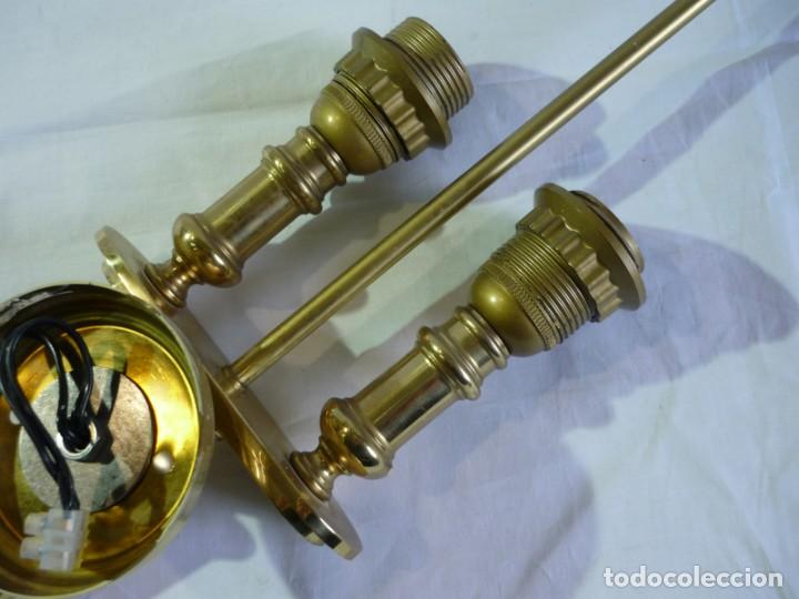 Vintage: Aplique de pared en bronce para dos bombillas - Foto 9
