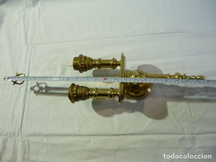 Vintage: Aplique de pared en bronce para dos bombillas - Foto 13