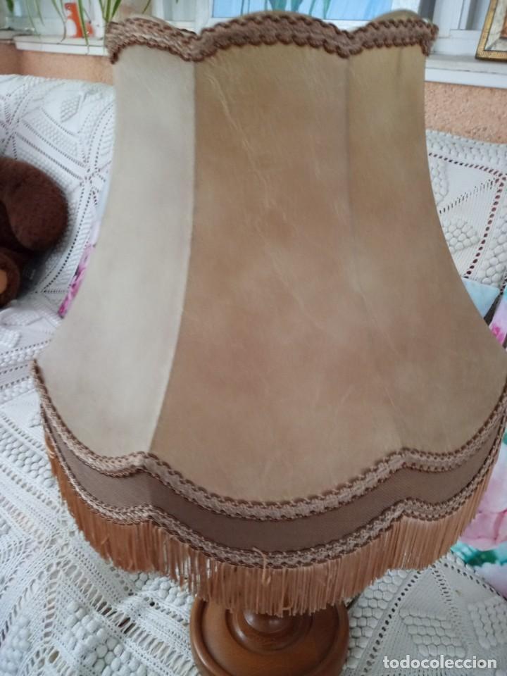 Vintage: LAMPARA MADERA TULIPA DE PIEL - Foto 11