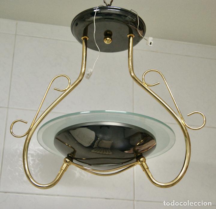 Vintage: lampara de techo oro, grafitoy cristal - Foto 1