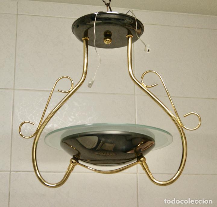 Vintage: lampara de techo oro, grafitoy cristal - Foto 2
