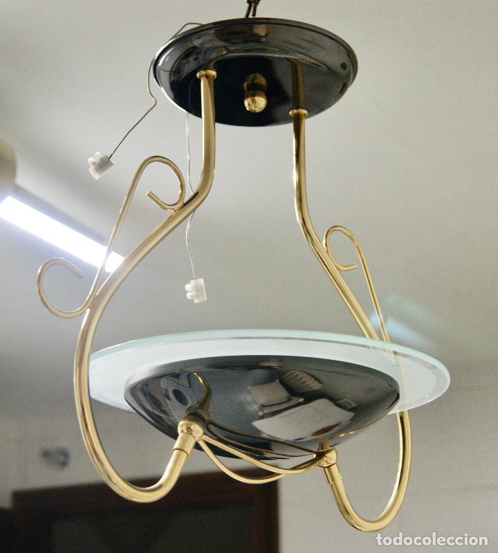Vintage: lampara de techo oro, grafitoy cristal - Foto 4
