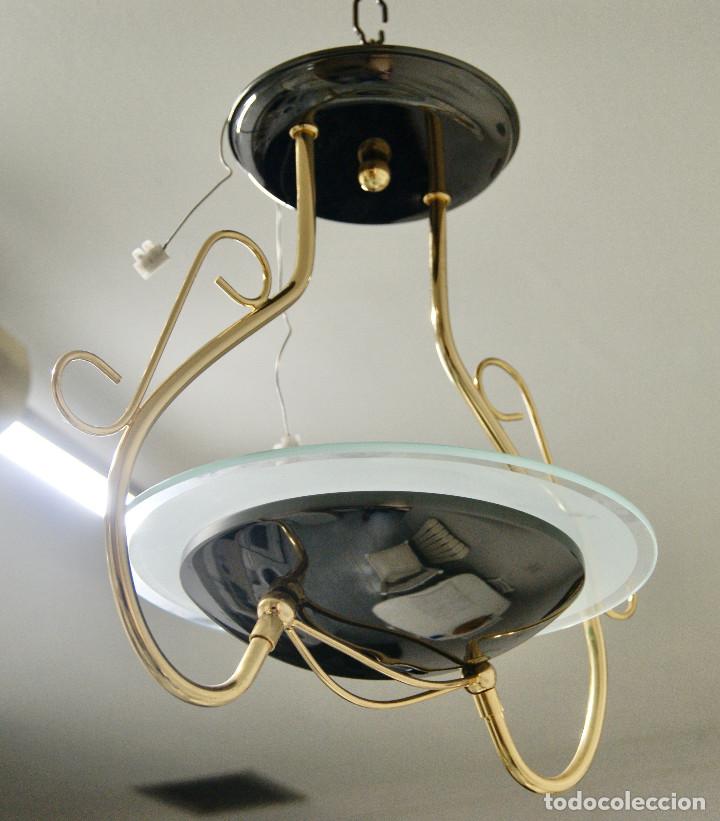 Vintage: lampara de techo oro, grafitoy cristal - Foto 6