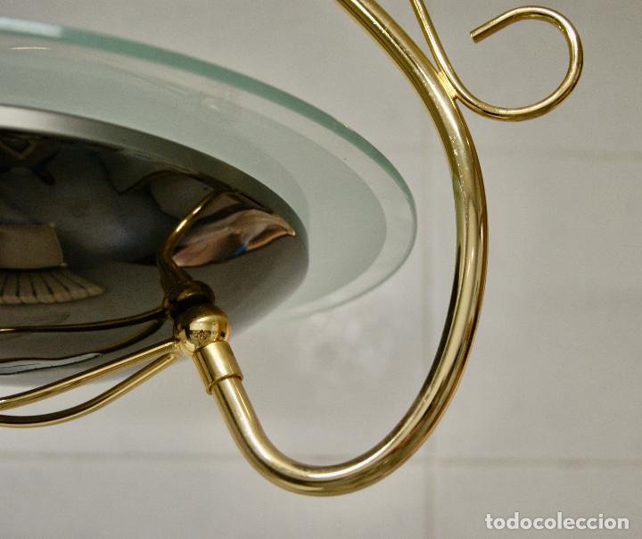 Vintage: lampara de techo oro, grafitoy cristal - Foto 9