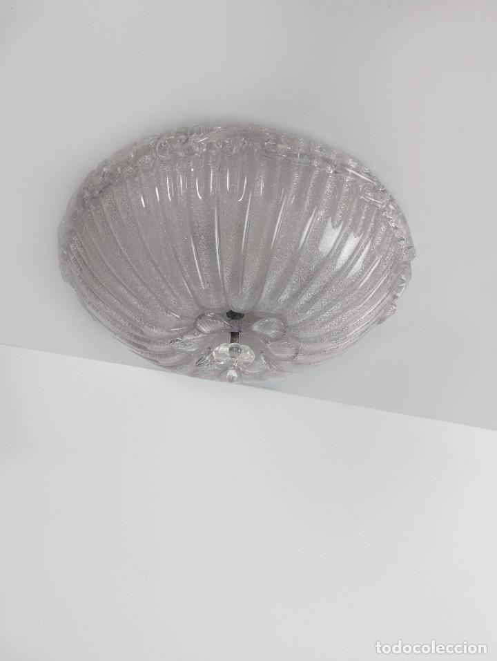 Vintage: L&aacute;mpara de techo en cristal de Murano texturizado - Foto 2