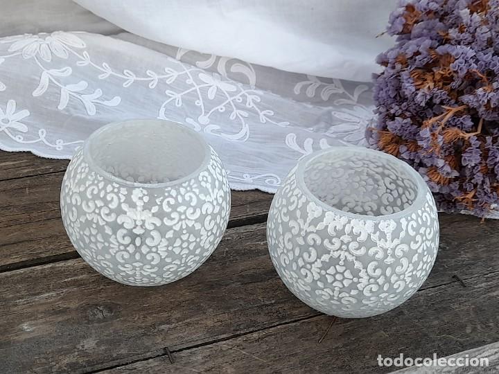 Vintage: 2 portavelas de cristal - Foto 1