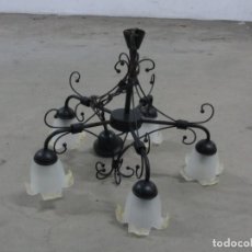 Vintage: LAMPARA DE TECHO HIERRO.. Lote 342420823