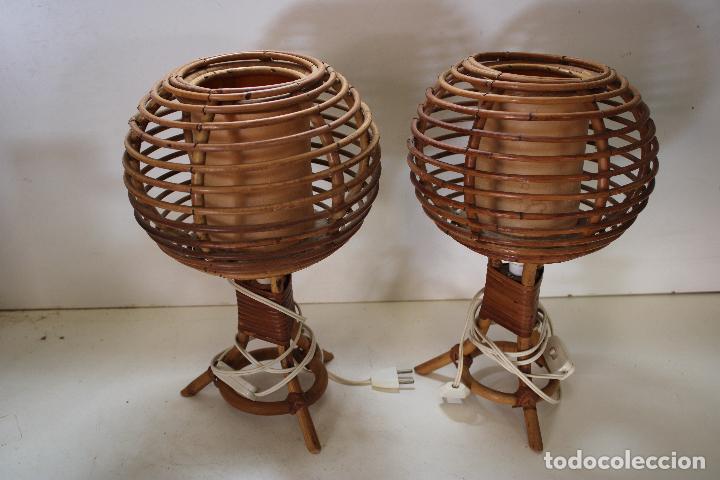 Vintage: lamparas de mesa de mimbre - Foto 4