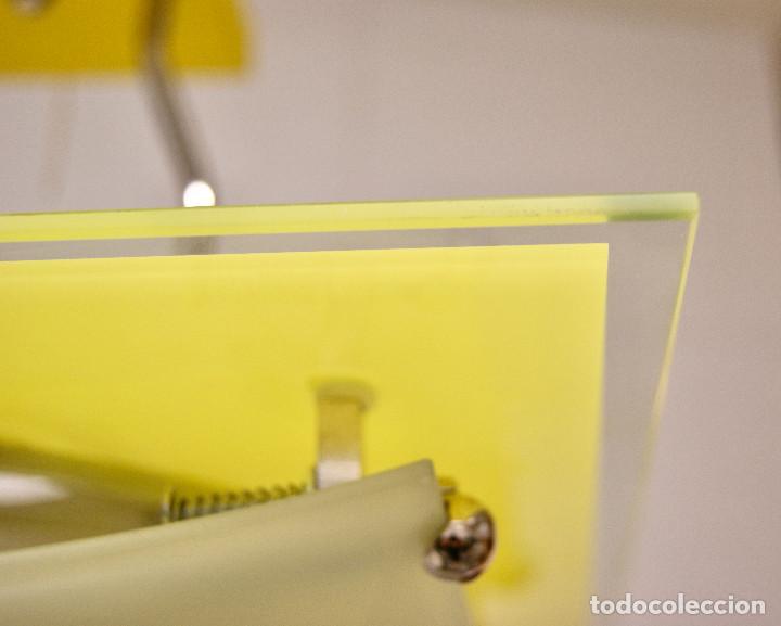 Vintage: lampara de techo amarillo, cromo, blanco y cristal - Foto 8