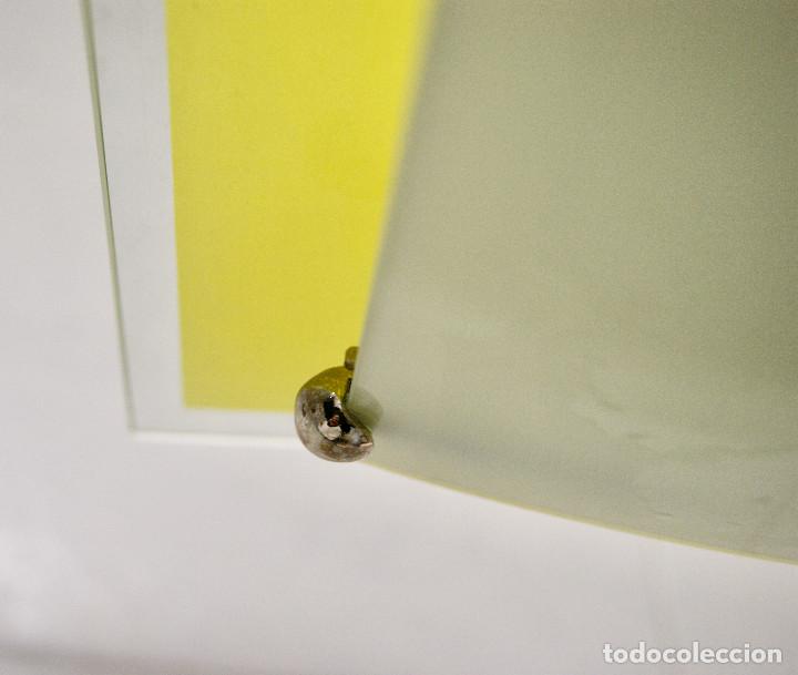 Vintage: lampara de techo amarillo, cromo, blanco y cristal - Foto 9