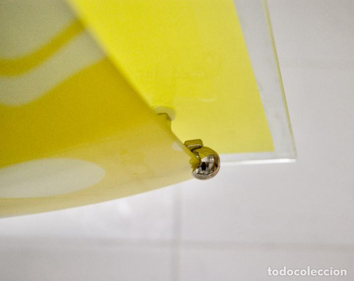 Vintage: lampara de techo amarillo, cromo, blanco y cristal - Foto 10