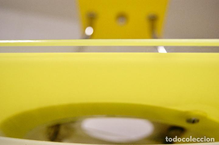 Vintage: lampara de techo amarillo, cromo, blanco y cristal - Foto 14