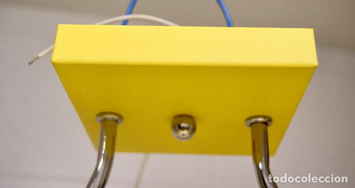 Vintage: lampara de techo amarillo, cromo, blanco y cristal - Foto 16