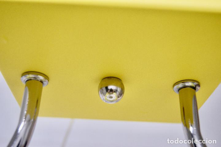 Vintage: lampara de techo amarillo, cromo, blanco y cristal - Foto 17