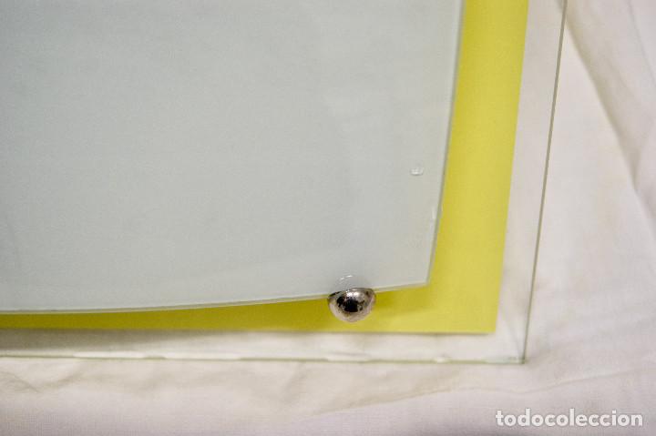 Vintage: aplique/plaf&oacute;n amarillo, blanco y cristal - Foto 5