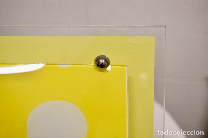 Vintage: aplique/plaf&oacute;n amarillo, blanco y cristal - Foto 7