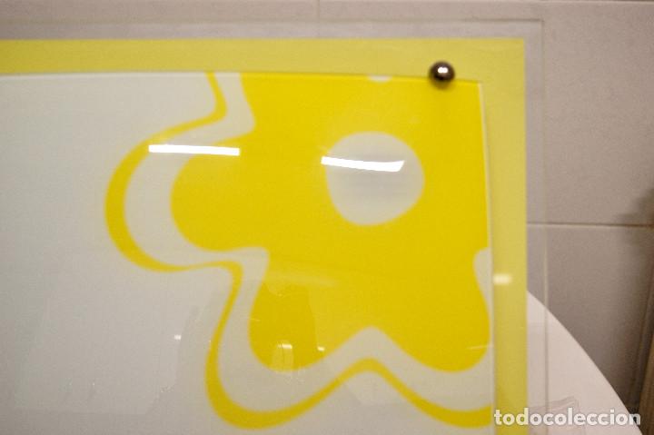 Vintage: aplique/plaf&oacute;n amarillo, blanco y cristal - Foto 10