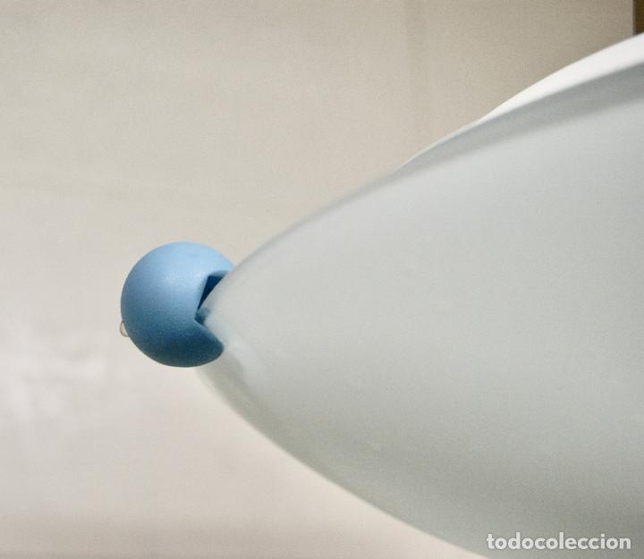 Vintage: lampara de techo azul, cromo y blanco - Foto 7